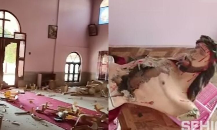 ‘ആര്‍എസ്എസുകാര്‍-കേറി-അടിച്ചു-പൊളിച്ചു-കൊണ്ടിരിക്കുകയാണ്,-സിസ്റ്റേഴ്‌സിനെയൊക്കെ-ഓടിച്ചു-കൊണ്ടിരിക്കുകയാണ്’;-ഛത്തീസ്ഗഡില്‍-ക്രൈസ്തവ-ദേവാലയവും-ക്രൂശിത-രൂപവും-അടിച്ചു-തകര്‍ത്തു,-വീഡിയോ