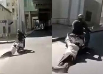 വാഹനാപകടത്തെ-തുടർന്നുണ്ടായ-തർക്കം;-കാർ-ഡ്രൈവറെ-ഒരു-കിലോമീറ്ററോളം-ഓടുന്ന-സ്‌കൂട്ടറിൽ-വലിച്ചിഴച്ചു