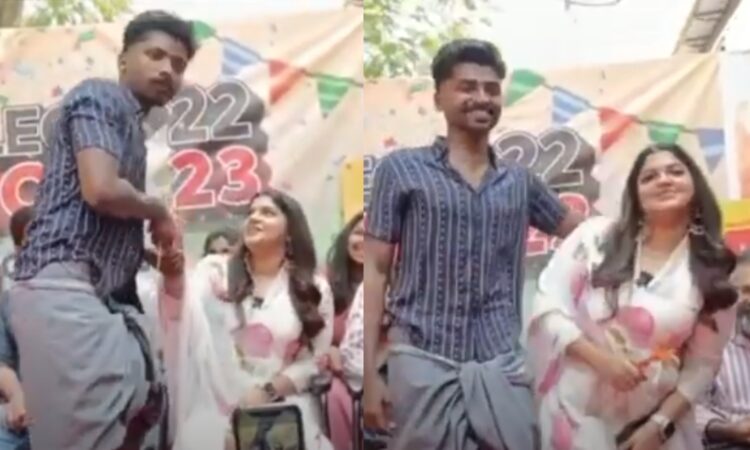 പൊതുവേദിയില്‍-വിദ്യാര്‍ത്ഥിയുടെ-മോശം-പെരുമാറ്റം,-അനിഷ്ടം-പ്രകടിപ്പിച്ച്-അപര്‍ണ;-വിദ്യാര്‍ത്ഥിക്കെതിരെ-വിമര്‍ശനം