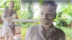 തനിക്ക് കറുപ്പ് നിറം, പൊലീസ് പിടിക്കേണ്ട!ഭയന്ന് ശരീരമാകെ വെള്ള പെയിന്റടിച്ചു, മുഖ്യമന്ത്രിക്കെതിരെ പ്രതിഷേധം