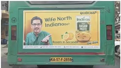 ‘ഭാര്യ നോർത്ത് ഇന്ത്യനാ…?’ ബസിന് പിന്നിലെ പരസ്യത്തെച്ചൊല്ലി വിവാദം കടുക്കുന്നു