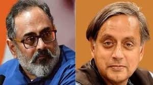 രാജീവ് ചന്ദ്രശേഖറും ശശി തരൂരും തമ്മിൽ കടുത്ത പോരാട്ടം