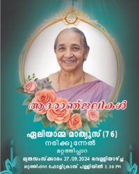 ഏലിയാമ്മ മാത്യൂസ് നിര്യാതയായി