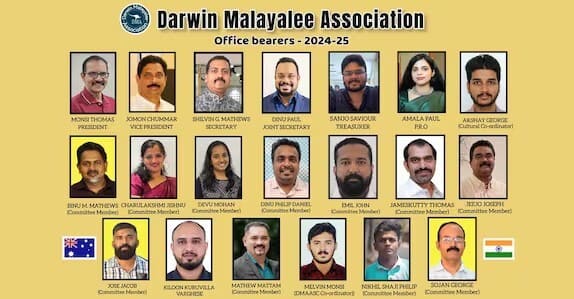ഡാർവിൻ മലയാളി അസോസിയേഷന് പുതിയ ഭാരവാഹികൾ
