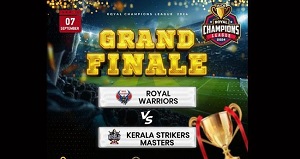 എയ്സ് റോയല് ചാമ്ബ്യൻസ് ലീഗ് ഫൈനല് : റോയല് വാരിയേഴ്സും കേരള സ്ട്രൈക്കേഴ്സ് മാസ്റ്റേഴ്സും ഏറ്റുമുട്ടും