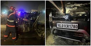 ദമ്പതിമാർ സഞ്ചരിച്ചിരുന്ന കാറിന് തീപിടിച്ചു, കെടുത്താൻ ശ്രമിച്ചപ്പോൾ ആളിക്കത്തി; തലസ്ഥാനത്ത് ഒഴിവായത് വൻ അപകടം