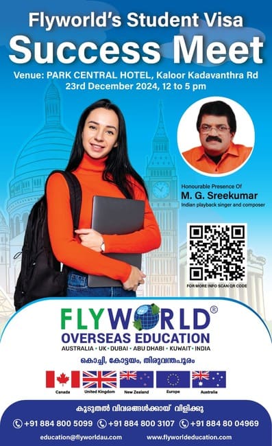 ഫ്ലൈവേൾഡ് ‘സ്റ്റുഡന്റ് വിസ സക്സസ്സ് മീറ്റ് കൊച്ചിയിൽ നടന്നു