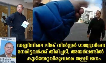 അയർലൻഡിൽ കുടിയേറ്റ വിരുദ്ധർക്ക് സ്ഥാനമില്ലെന്ന് തെളിയിച്ച് ജനം : മലയാളിയായ ലിങ്ക്വിൻസ്റ്റർ മാത്യുവിനെ നേരിട്ടവർക്ക് തിരിച്ചടി