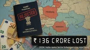 ഷെങ്കൻ വിസ നിരസിക്കപ്പെട്ടതിലൂടെ 2024ൽ ഇന്ത്യക്കാർക്ക് നഷ്ടമായത് 136 കോടി രൂപ; നിരസിച്ചതിൽ ഒന്നാമത് ഫ്രാൻസ്