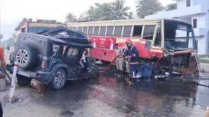 ജീപ്പും കെഎസ്ആർടിസി ഫാസ്റ്റ് പാസഞ്ചറും കൂട്ടിയിടിച്ച് അപകടം; മൂന്ന് പേര്ക്ക് ദാരുണാന്ത്യം