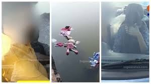 തടാകത്തിലേക്ക് കുട്ടികളുടെ നാപ്കിൻ അടക്കമുള്ള മാലിന്യം വലിച്ചെറിഞ്ഞ് സഞ്ചാരികൾ; ഇതാണോ ആഭ്യന്ത ടൂറിസമെന്ന് നെറ്റിസെൻസ്