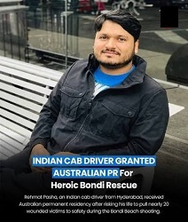 ഓസ്ട്രേലിയയെ ഞെട്ടിച്ച രക്ഷാപ്രവർത്തനം: ഇന്ത്യൻ വംശജനായ ഹീറോയ്ക്ക് രാജ്യത്തിന്റെ ആദരമായി സ്ഥിരതാമസാനുമതി