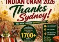 സിഡ്നിയിൽ ചരിത്രമെഴുതി SIAA–IOC ‘ഇന്ത്യൻ ഓണം 2026’; 1700+ പേർ അണിനിരന്ന മഹാമേള വൻ വിജയം