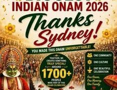 സിഡ്നിയിൽ ചരിത്രമെഴുതി SIAA–IOC ‘ഇന്ത്യൻ ഓണം 2026’; 1700+ പേർ അണിനിരന്ന മഹാമേള വൻ വിജയം