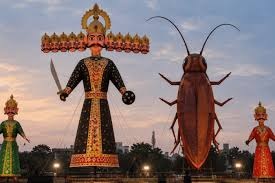 ദസറ ആഘോഷങ്ങൾക്കിടെ രാവണനൊപ്പം 30 അടി ഉയരമുള്ള പാറ്റയെയും കത്തിക്കും; സിജെപി പ്രതിഷേധങ്ങൾക്കിടെ രാംലീല കമ്മിറ്റിയുടെ തീരുമാനം